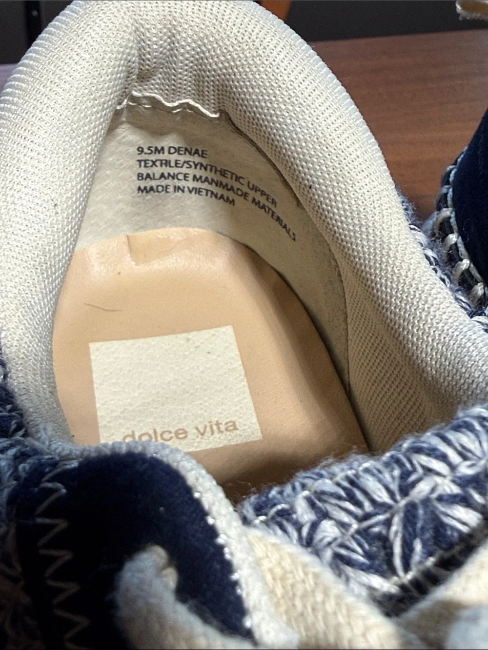 Dolce Vita Navy & Cream Women's Multi-woven Lace-Up Platform Sneakers